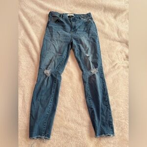 PacSun Women's Blue Ripped Skinny Jeans